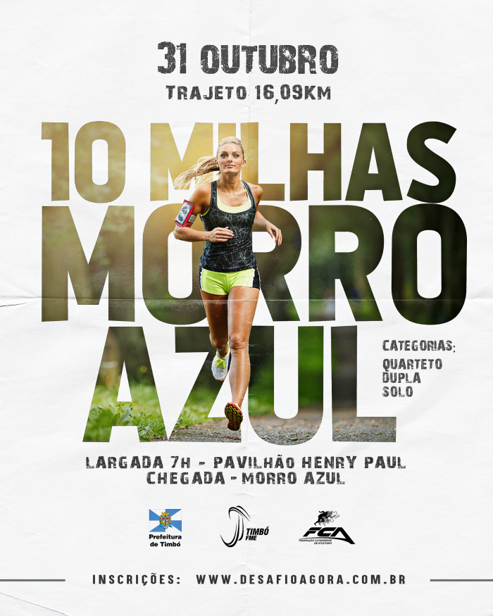 Inscrições para as 10 milhas do Morro Azul encerram amanhã