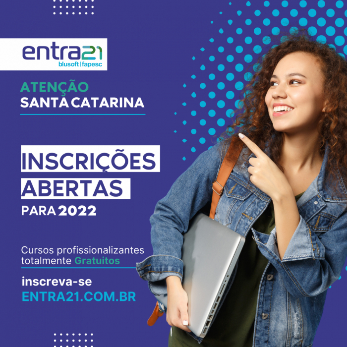 Programa Entra21 está com inscrições abertas para cursos gratuitos na área de tecnologia em todo Estado