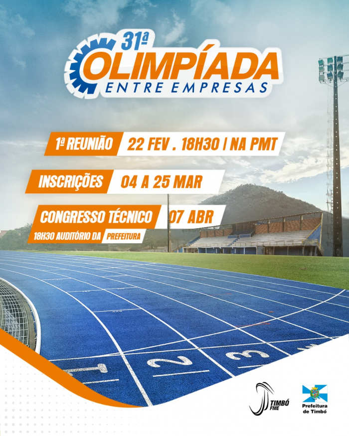 31ª Olimpíada entre Empresas de Timbó está com inscrições abertas