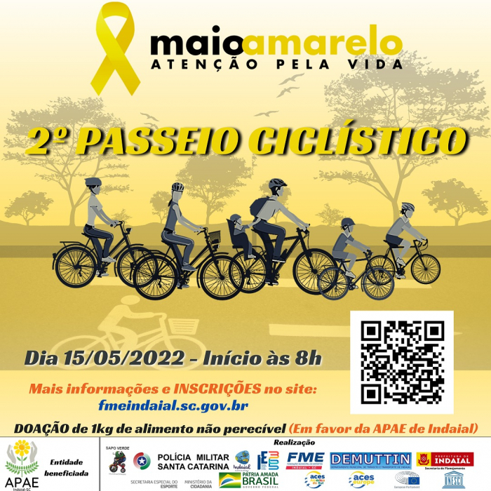 2° Passeio Ciclístico do Maio Amarelo é neste domingo
