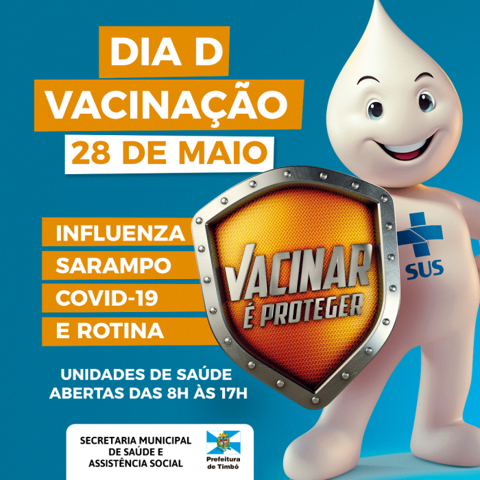 Timbó realiza Dia D para vacinação de Influenza, Sarampo, Covid-19 e demais vacinas
