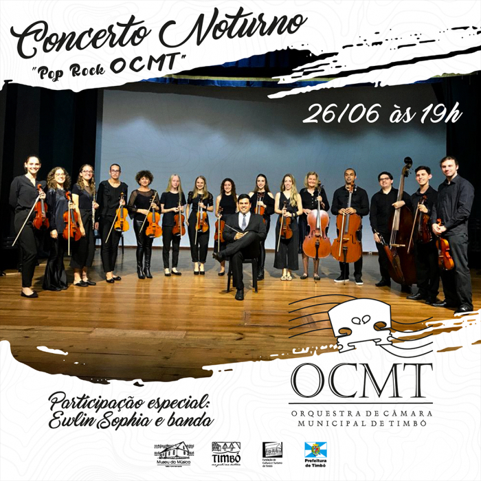 Concerto Noturno recebe espetáculo Pop Rock OCMT no dia 26 de junho
