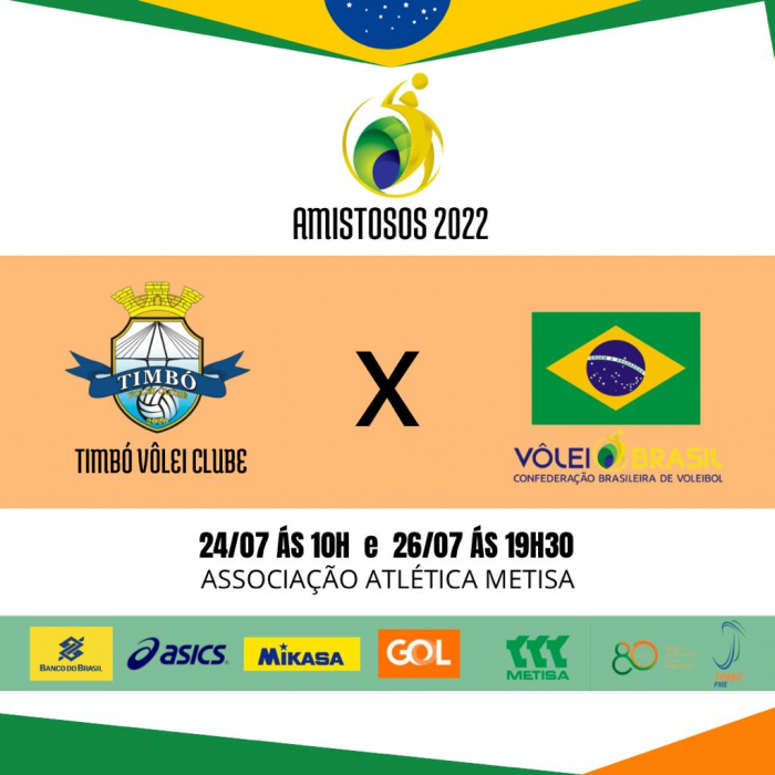 Timbó Vôlei Clube recebe Seleção Brasileira para dois amistosos