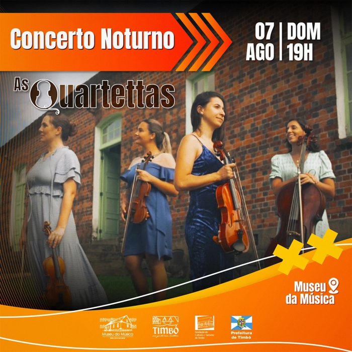 Concerto Noturno recebe As Quartettas no dia 07 de agosto