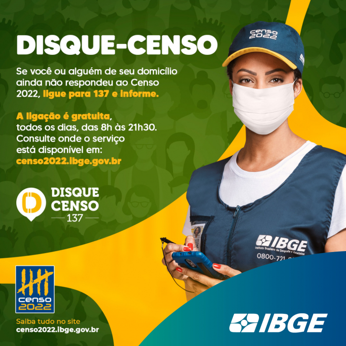 Não recebeu um recenseador do IBGE na sua casa? Entre em contato com o disque-censo
