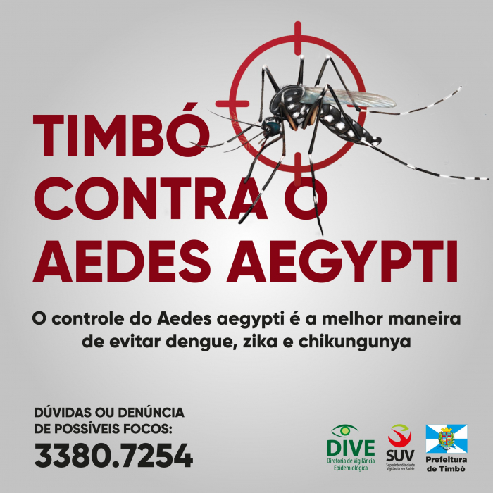 Vigilância Sanitária de Timbó alerta para alta transmissão de dengue, chikungunya e Zika vírus