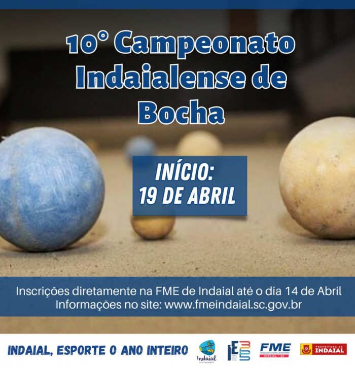 FME abre inscrições do 10° Campeonato Indaialense de Bocha 
