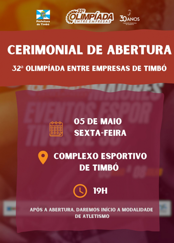 Abertura da 32ª Olimpíada Entre Empresas acontece nesta sexta