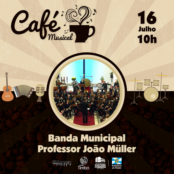 Café Musical com Banda Municipal Professor João Müller é dia 16 de julho