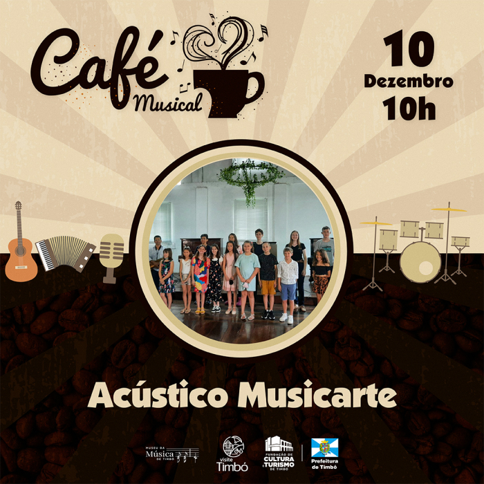 Café Musical com Acústico Musicarte será dia 10 de dezembro